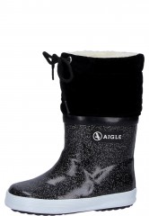 Kinderregenstiefel Giboulee Print Noir Glit mit Glitzer
