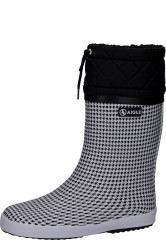 Cooler, gef�tterter Gummistiefel GIBOULEE PRINT PIED DE POULE f�r Damen und M�dchen von Aigle