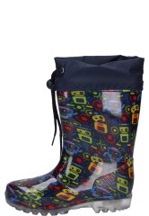 Beck Kindergummistiefel BLINKING ROBOTS dunkelblau