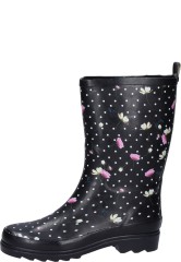 Halbhoher Gummistiefel BLUMENREGEN schwarz f�r Damen von Beck