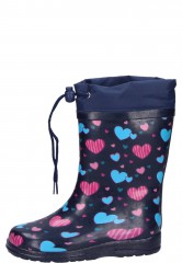 Der Wintergummistiefel HERZEN dunkelblau von Beck f�r Kinder