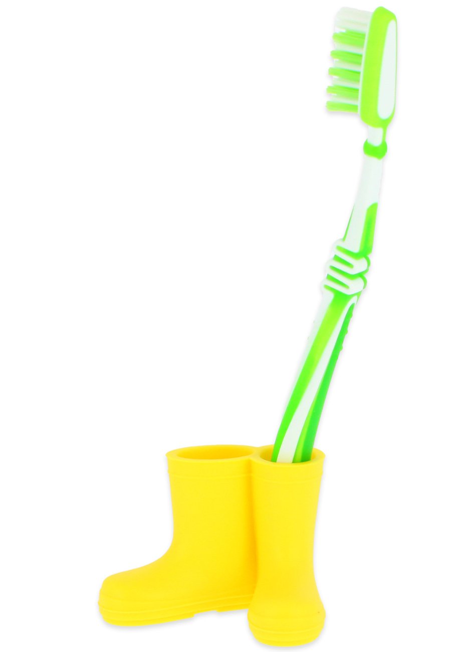 Mini rubber boots yellow as toothbrush holder of Beck Now at wellyking
