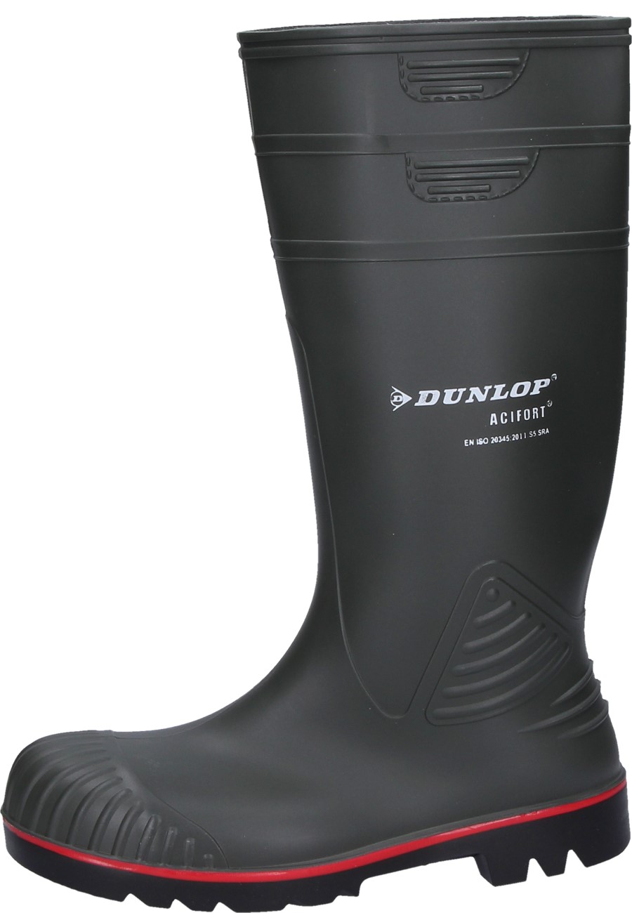 Dunlop Acifort Côtelés Noir Full Safety Steel Toe Cap Wellington Boots Wellies 