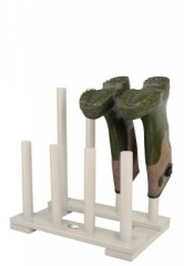 Deko Stand- Stiefelhalter aus lackiertem Holz, weiss, modern, f�r 4 Paar Gummistiefel von Esschert