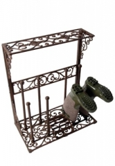 Gro�er Deko Stand - Stiefelhalter aus Gusseisen f�r 4 Paar Gummistiefel