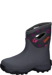 Fella Damen Gummistiefel PAW WALKER MID GREY | mit Pf�tchen Design