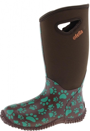 Outdoorstiefel -MICKEY HIGH green/brown- fella Gummistiefel mit  Neoprenschaft und Gardening Sohle