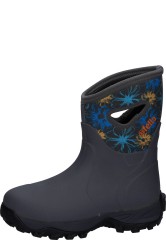 Modischer kurzer Damen Gummistiefel ANNIE MID GREY/BLUE