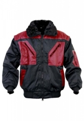 Pilotenjacke für Beruf oder Freizeit in schwarz-rot bei Gummistiefelprofi Pilotenjacke für Beruf oder Freizeit in schwarz-rot bei Gummistiefelprofi