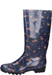 Gevavi Damengummistiefel SARA blau mit floralem Print 