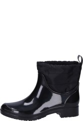 Die modisch, gl�nzende Gummistiefelette LISS schwarz von Gevavi f�r Damen 