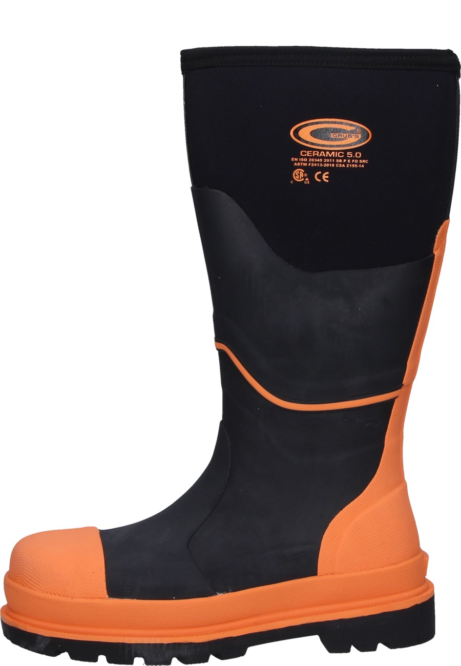 Grubs S5 Arbeitsgummistiefel CERAMIC schwarz/orange