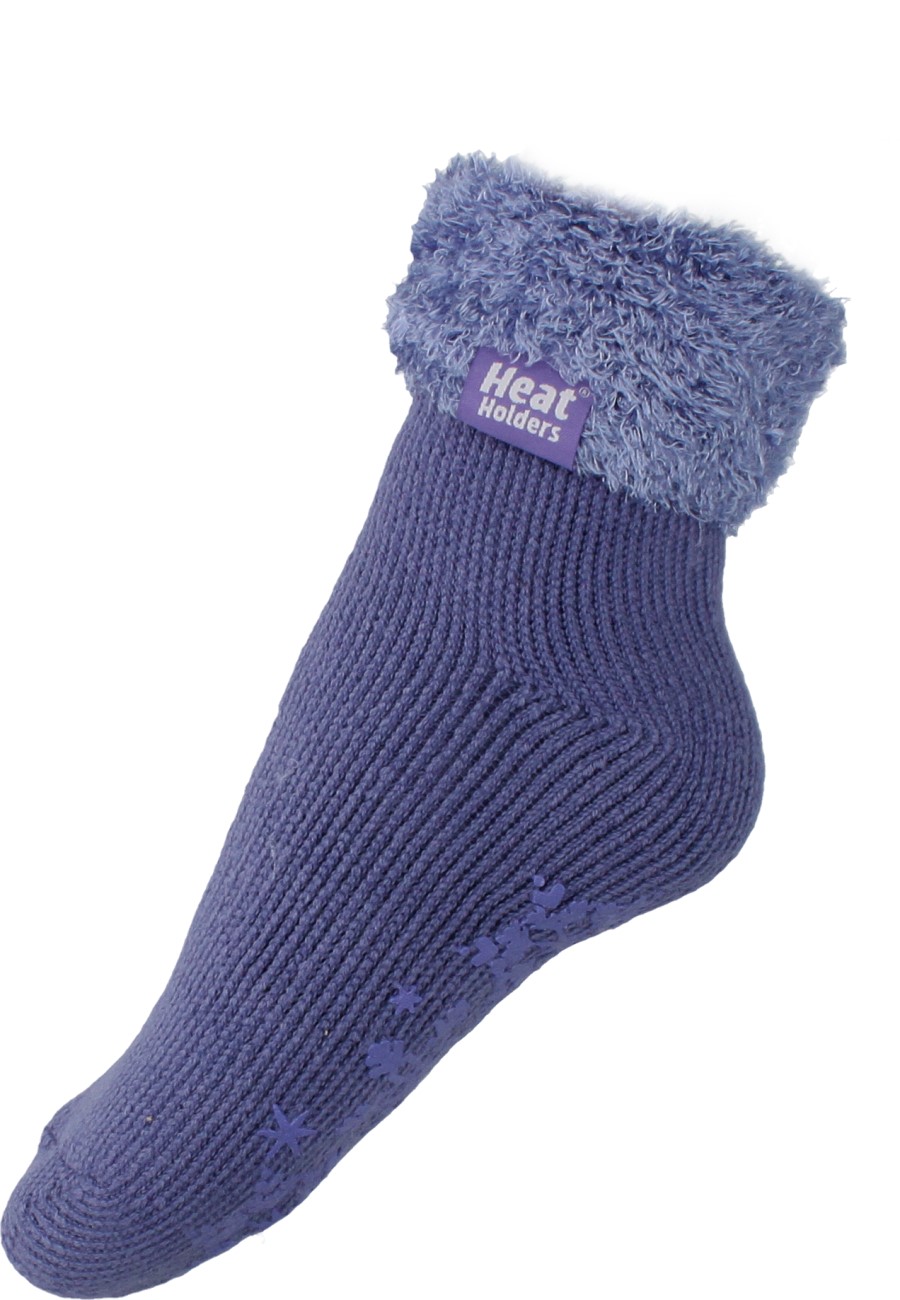 Fluffy Lounge Socks LAVENDER purple for ladies by Heat Holders