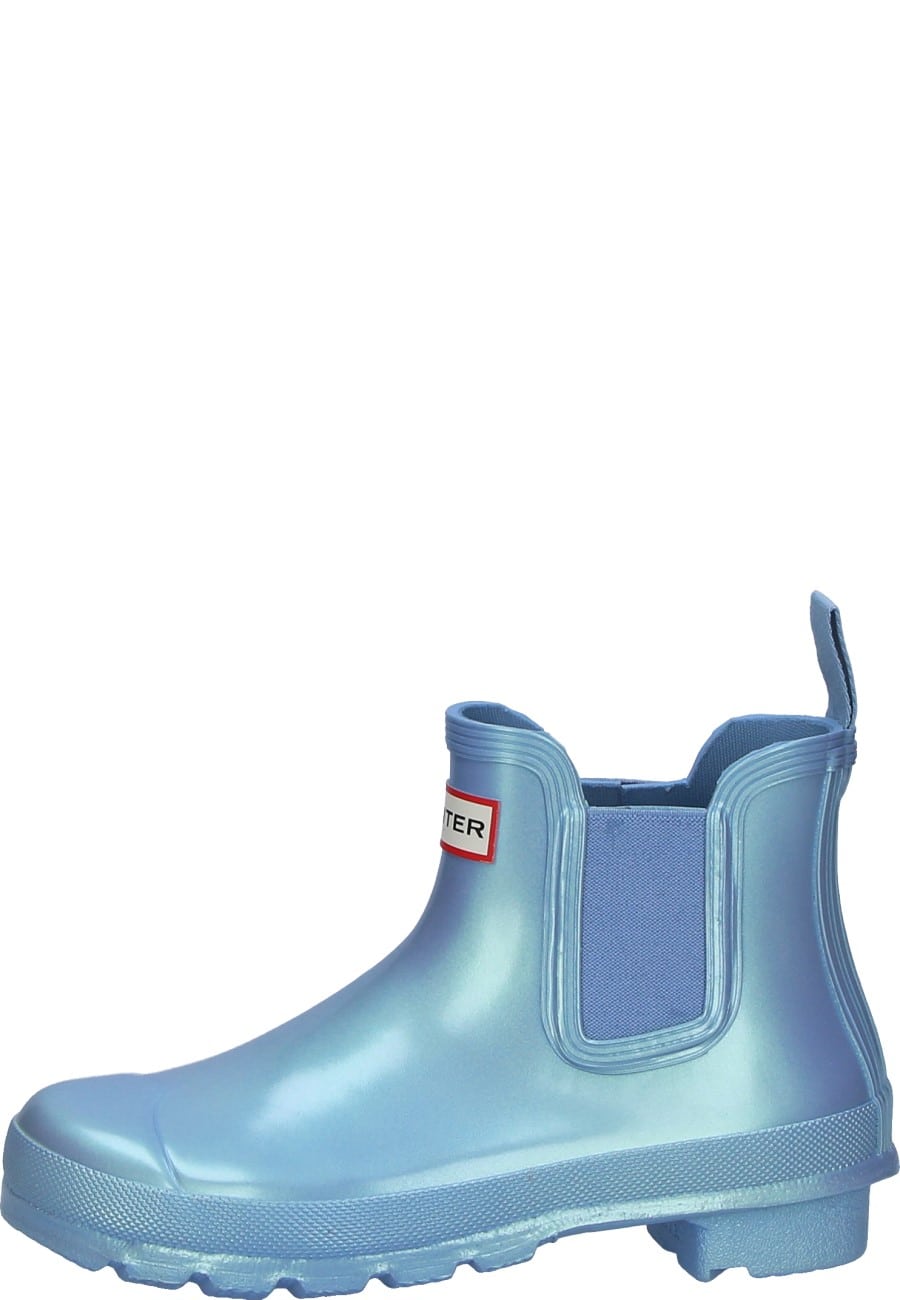 The ORIGINAL CHELSEA NEBULA rubber ankle boot in blue by Hunter for women