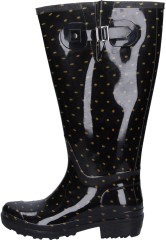 Weitschaft Gummistiefel WIDE WELLIE XL Polka Dots gold schwarz