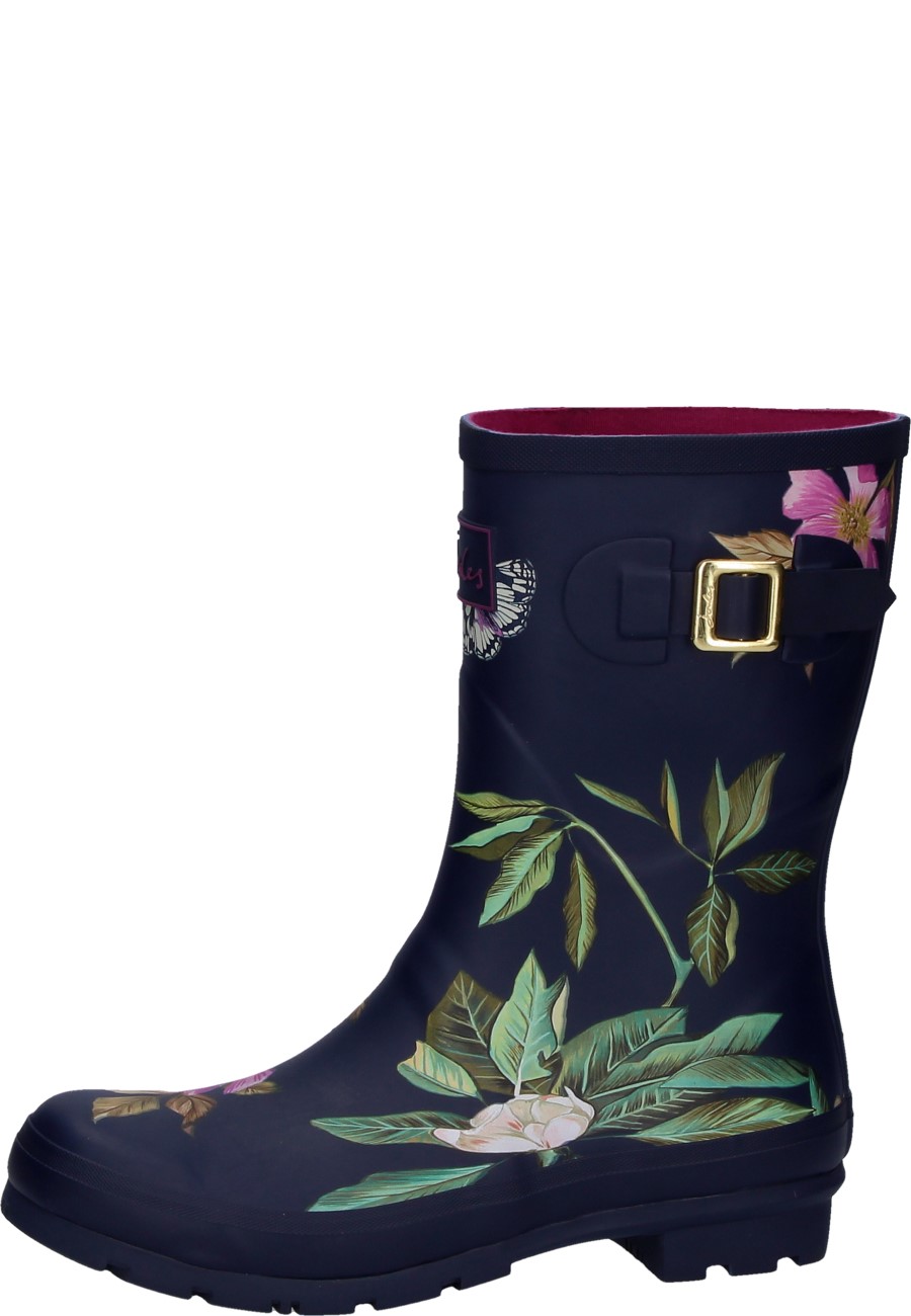 Trendy women's mid-high wellington boot MOLLY WELLY NAVY FLORAL by Joules