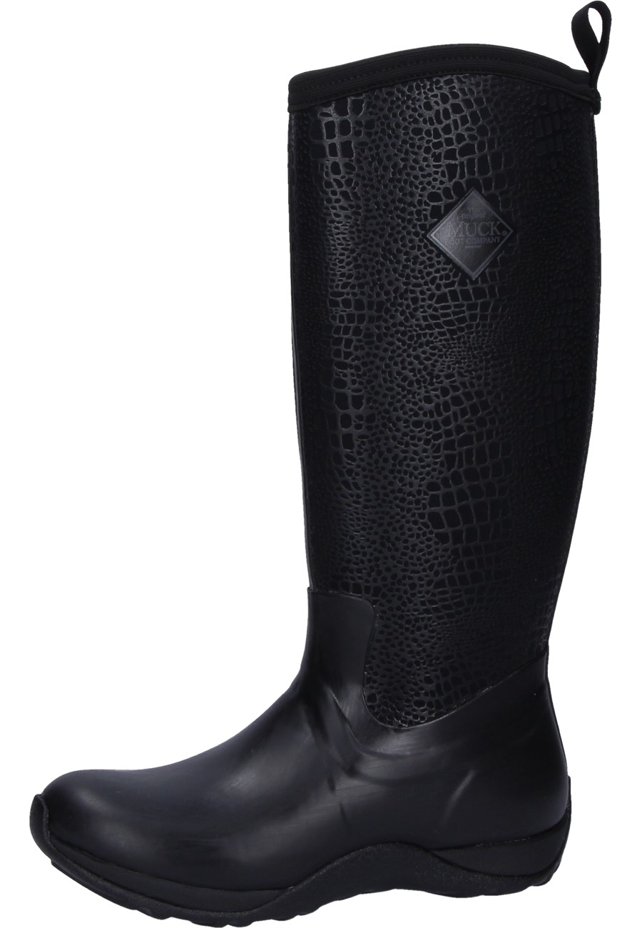 black croc print boots