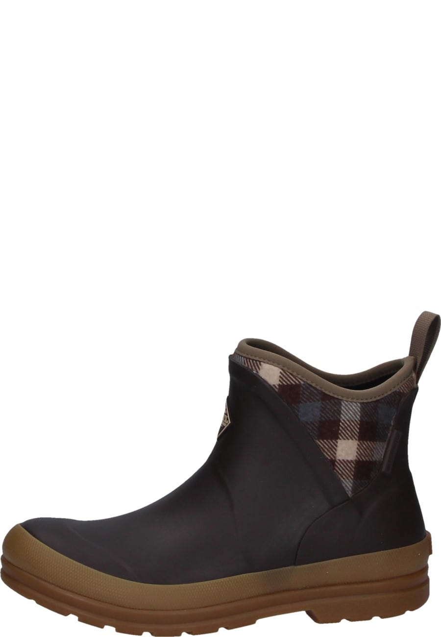 Muckboots Ladies wellington ankle boot ORIGINALS PULL ON ANKLE brown plaid