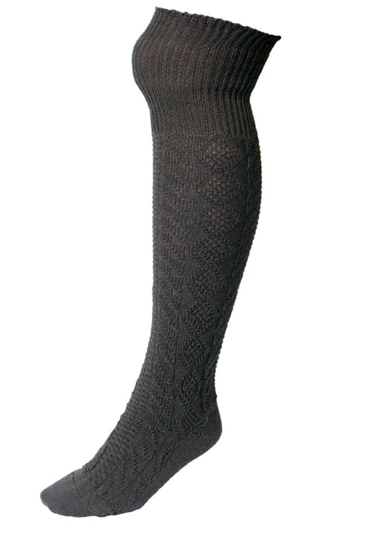 NORDPOL Knee-High Socks in olive with Cable Pattern - Virgin Wool ...