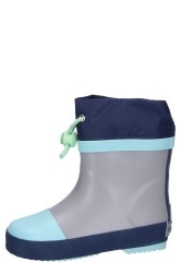 Playshoes gef�tterter Kindergummistiefel BASIC grau | Mit kurzem Schaft und Stulpe