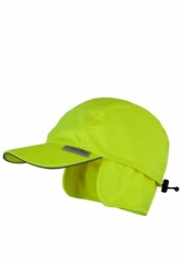 Cap in Signalfarbe mit Ohrenklappen u. Innenfleece
