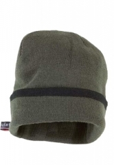 Warme Strickm�tze zweifarbig in oliv/schwarz mit Thinsu