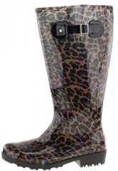Gummistiefel Wide Wellies Beige Leopard mit XL Weitschaft 