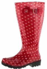 Gummistiefel Wide Wellies Red Polka Dots mit XL Weitschaft 